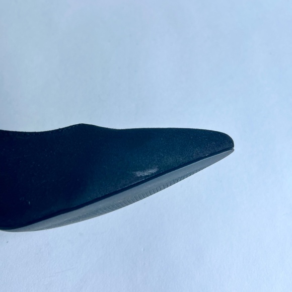 Andrew Marc Alexa Black Fabric Point Toe Plastic Heels size 10 - Picture 14 of 14